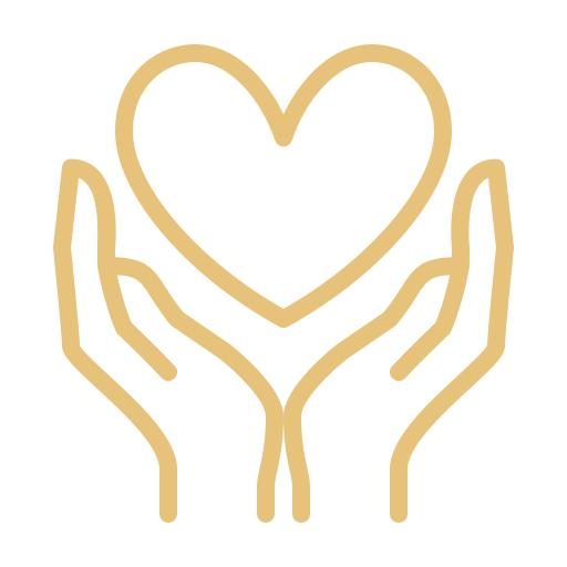 "Hand holding a heart icon representing the daily alignment of your energy with the manifestation bracelet."