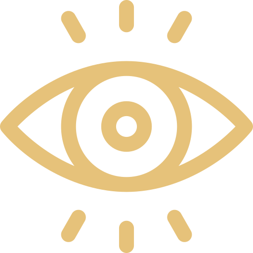 "Awakened eye icon symbolizing the mental focus and intention setting process with your crystal."